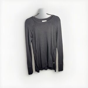 Athleta Sweater Size XS Extra Small Black Long Sleeve 97% Modal Sweatshirt Slits